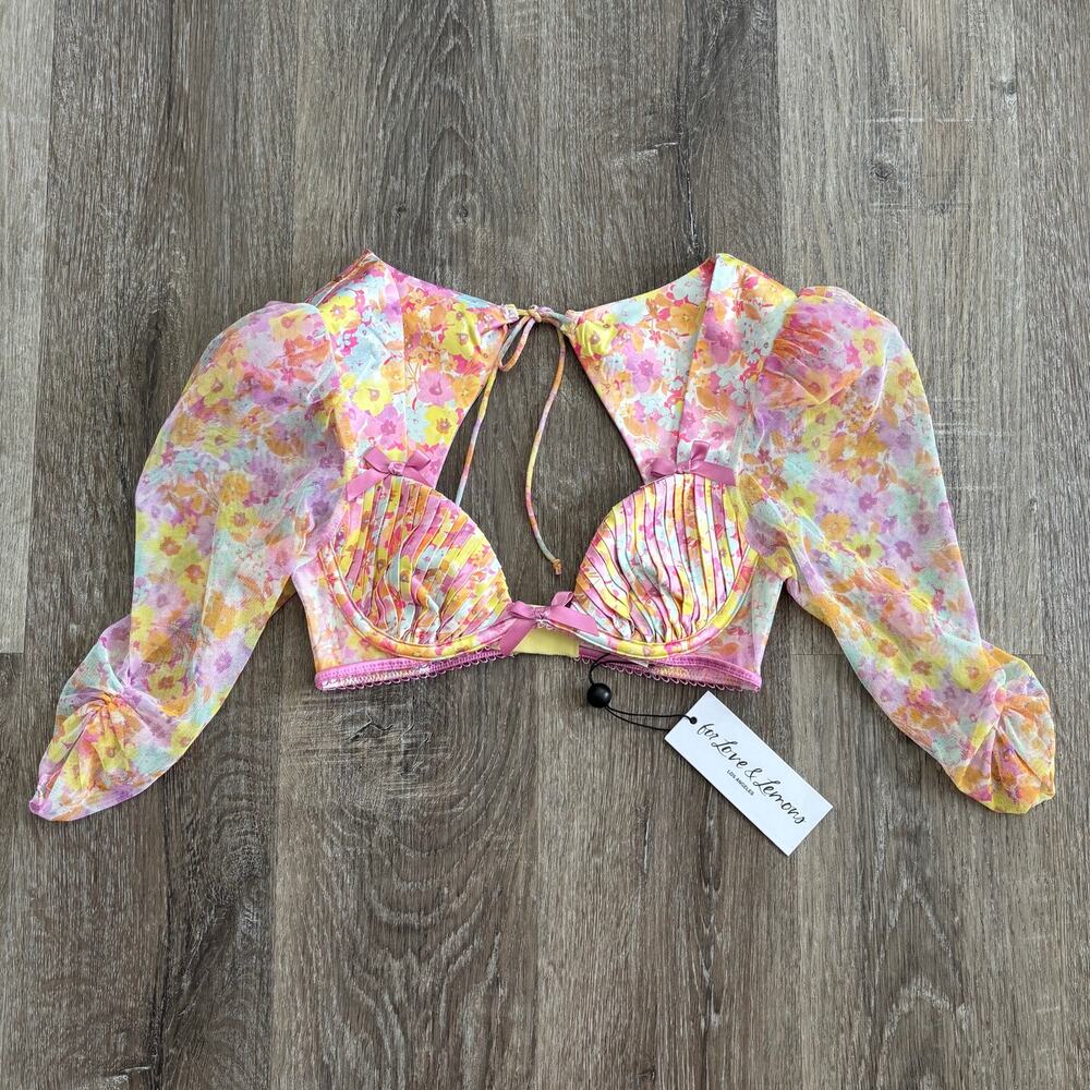 NWT For Love & Lemons Pastel Punch Bralette Crop Top - Size: XXS - Picture 6 of 9